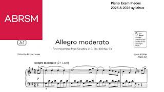 ABRSM Piano Grade 6 20252026 A1 Allegro moderato by Louis Kohler [upl. by Adnale97]