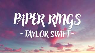 Taylor Swift  Paper Rings Lyric Video [upl. by Yauqram84]