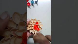 Flower 🌺  Flower making with pista shells flowers flower shorts ideasinhindi diy ideas new [upl. by Naesyar754]