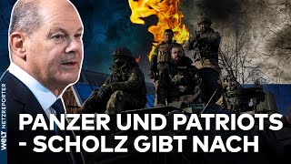 PUTINS KRIEG Marder und Patriots für Ukraine  Scholz greift tief in die Waffenkammer  WELT News [upl. by Barby192]