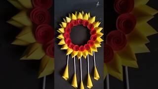 Beautiful Paper Flower Wall Hanging Craft  shorts wallhanging diy flower [upl. by Nirrad8]