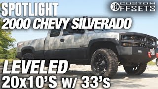 Spotlight  2000 Chevy Silverado Leveled 20x10 24s and 33s [upl. by Akienahs]