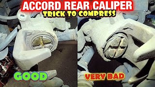 Accord How to Compess rear caliper Properly and Easly [upl. by Pomeroy]