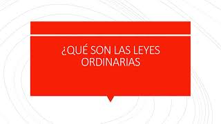 ¿Qué son las LEYES ORDINARIAS [upl. by Gurevich330]