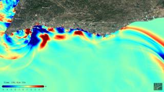 Simulation of the 1755 tsunami view of Algarve [upl. by Rainah]