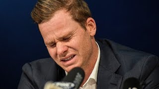 Australias Steve Smith breaks down in tears as he apologises for balltampering scandal  ITV News [upl. by Anirehtak]