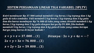 Bentuk soal cerita sistem persamaan linear tiga variabel [upl. by Acirderf]