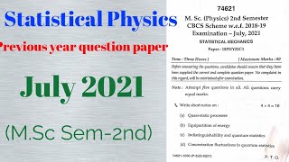 Statistical Mechanics 2nd Semester MSc Physics [upl. by Jat]