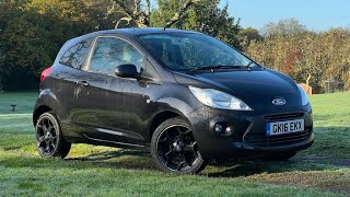 FORD KA12 Zetec Black Edition Hatchback 3dr Petrol Manual Euro 6 ss 69 ps [upl. by Nerte78]