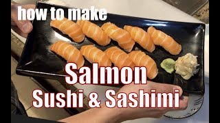 how to make salmon sushi and sashimi [upl. by Takeshi]