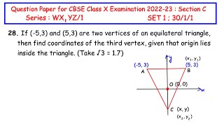 Q28  If 53 and 53 are two vertices of an equilateral triangle then find coordinates of [upl. by Ulrick]