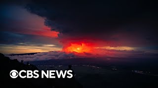 Two volcanoes on Hawaiis Big Island erupt simultaneously for the first time in decades [upl. by Terriss731]