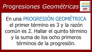 PROGRESIONES GEOMÉTRICAS  Ejercicio 1 [upl. by Kuebbing739]