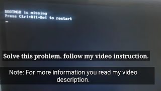 BootMGR is missing Press ctrlaltdel windows 7  solve bootmgr is missing using command prompt [upl. by Ennail]