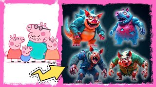 Peppa Pig Family Monster Zombie Halloween Costume and Real Life Compilation Suprise Ending [upl. by Llezom]