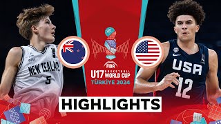 SemiFinals New Zealand 🇳🇿 vs USA 🇺🇸  Highlights  FIBA U17 Basketball World Cup 2024 [upl. by Philip]