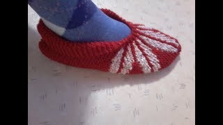 tuto tricot  tricoter des chaussons femme taille 38385 [upl. by Donnell]