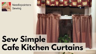 How to Sew Simple Kitchen Cafe Curtains [upl. by Ahsikit]