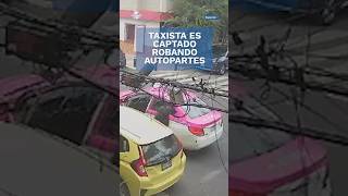 Taxista de CDMX es grabado robando autopartes a plena luz del día [upl. by Anauqaj]