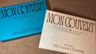 MONSTA X 2023 Season’s Greetings MON COUVERT Desk Calendar amp Wall Calendar Unboxing [upl. by Yeldahc]