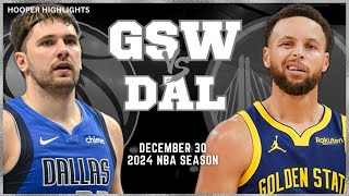 Golden State Warriors vs Dallas Mavericks Full Game Highlights  Dec 30  2024 NBA Season [upl. by Aitahs]