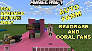 MINECRAFT  Auto Seagrass and Coral fan farm for bedrockPEXBOXPS4 only [upl. by Micro]