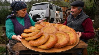 Rustic Village Style  Beef Stuffed Breads [upl. by Aleehs]