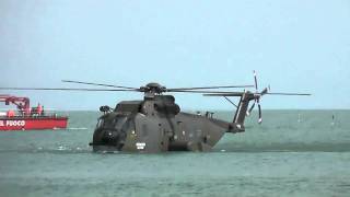 HH3F Helicopter Water Landing at Jesolo Air Extreme 2011 Air Show Italy [upl. by Skurnik130]