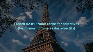 French A2B1 Noun forms for adjectives les formes nominales des adjectifs [upl. by Golliner]