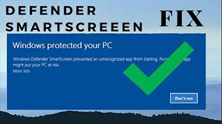 Windows protected your pc Windows defender smartscreen Windows 10 How to fix winows 10 [upl. by Ponton]