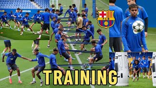 FORCA BARCA 🤯 Barcelona Final Preparations for Monaco Clash Gavi Pedri Lewandowski in Training [upl. by Sergias]