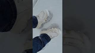 Footprints in the snow with white Buffalos plateau sneaker [upl. by Airdni162]