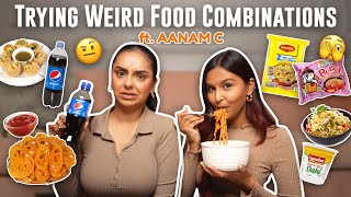 Tasting WEIRD FOOD COMBOS🙊 Ft ​⁠AanamC  Mridul Sharma [upl. by Krahling]