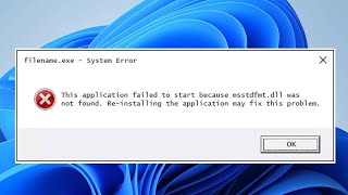 Msstdfmtdll Not Found or Missing Error In Windows 1110 SOLVED [upl. by Adnarahs]