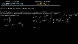 fpx115  Fale materii STYCZEŃ 2006  A1  zadanie z fizyki  filomaorg [upl. by Melvin]