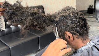 Homeless to Old Mans INSANE Transformation  3Years no Haircut amp Hair Wash  ASMR [upl. by Yremrej]