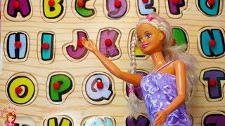 Barbie Princess Doll Learn English Alphabet Kids Video [upl. by Leinto]