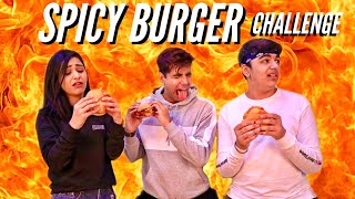 SPICY BURGER CHALLENGE  Rimorav Vlogs [upl. by Neimad]