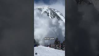 Video captures massive avalanche covering skiers in snow cloud Shorts [upl. by Enohpets]