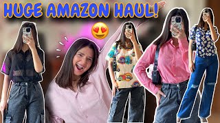 HUGE Amazon Tops Haul😍 Trendy Shirts from AMAZON under Rs999😍  Rupal Yadav [upl. by Ahsaetal]