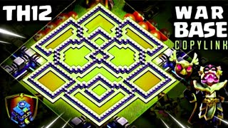 New base design Town Hall 12 war base😲😲💪 [upl. by Aniles]