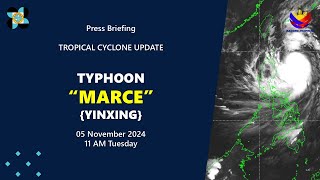 Press Briefing Typhoon MarcePH Yinxing at 11AM  November 05 2024  Tuesday [upl. by Helsie748]