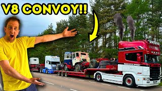 Join Us On An EPIC V8 Convoy South  SCOTLAND PT 2  truckertim [upl. by Shlomo]