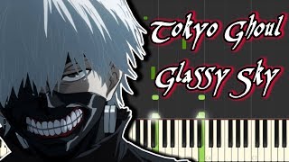 Old Version Tokyo Ghoul  Glassy Sky  Synthesia Piano Tutorial [upl. by Buseck]