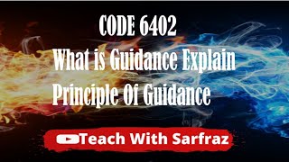 Code6402 Question 02 What is guidance explain principle of guidance [upl. by Griseldis]