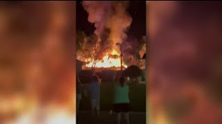 Large fire destroys home in Stonehurst community of St Johns County [upl. by Ailahtan419]