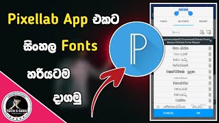 How to add sinhala fonts pixellab app  Tech s geek [upl. by Draner]