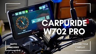 ZRCADLENÍ MOBILU NA MOTORKU  Apple Carplay Android auto kompas barometr  CARPURIDE W702 PRO [upl. by Chery]