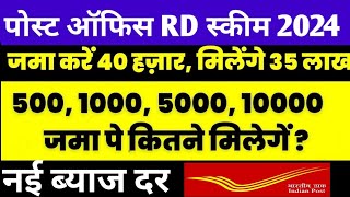 Post Office RD Plan 2024  Recurring Deposit  Post Office RD scheme  Full [upl. by Aneehsram]