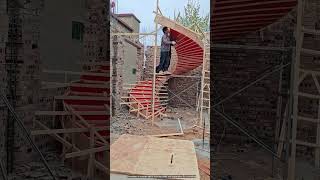 The manufacturing process of spiral staircase steps [upl. by Hnim]